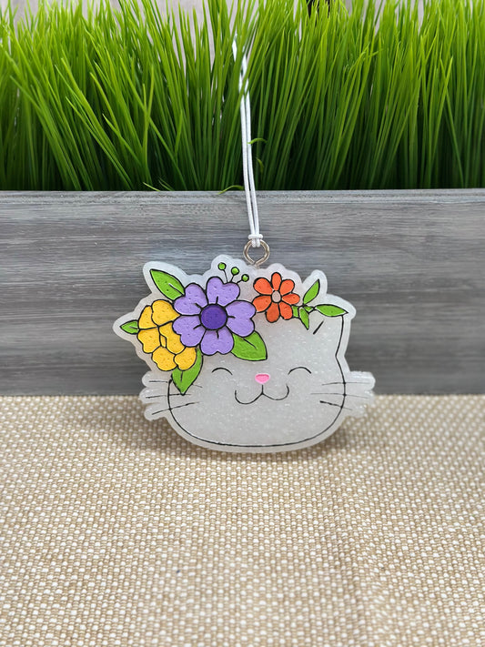 Floral Feline Car Freshie