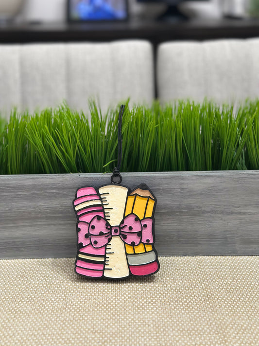 Pretty School Supplies Car Freshie