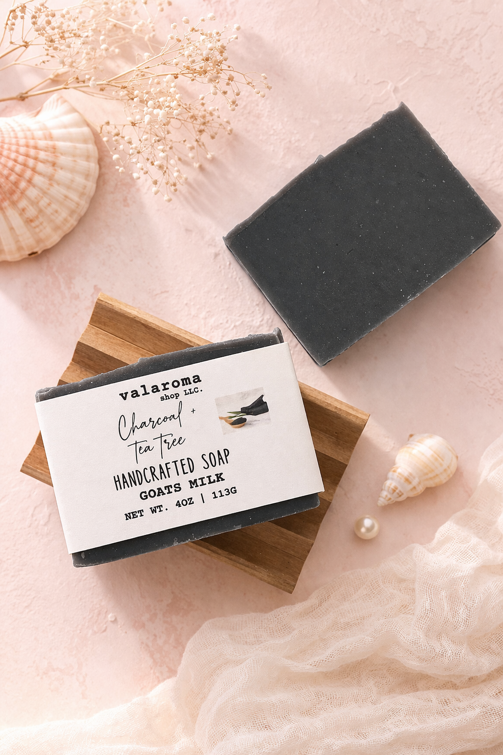 Charcoal +Tea Tree Goats Milk Soap